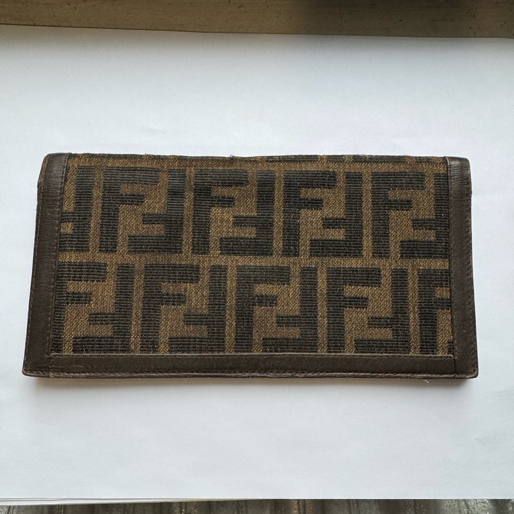 Fendi‎ Tan and Black Monogram Clutch